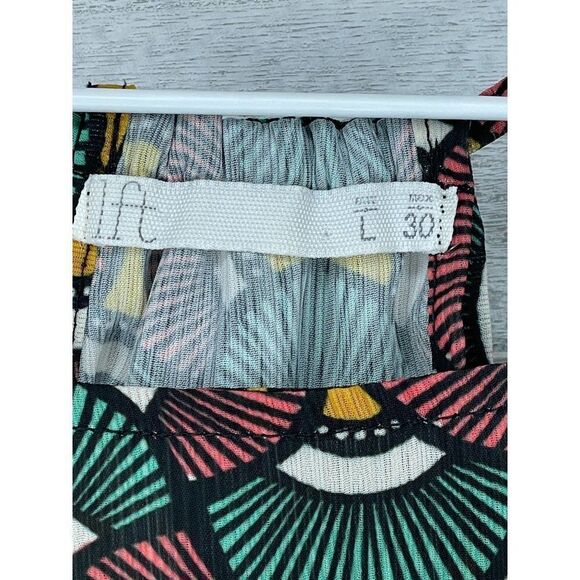 LFT Tank Top Green Yellow Pink Fan Print Size Large - Picture 6 of 8